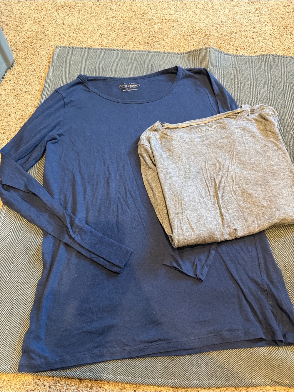 Maurices Long Sleeve Tee - Navy and Light Gray